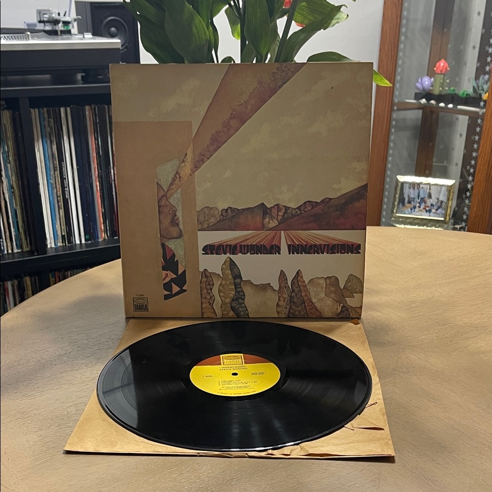 Stevie Wonder Innervisions Vinyl Record with Artistic Cover LP